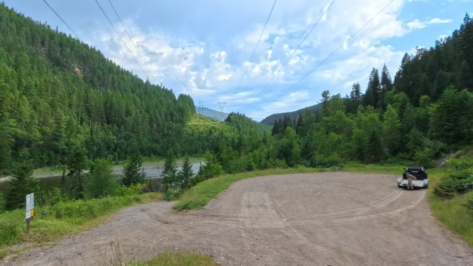 Recorded view from South Fork Flathead River — Reservoir Road River Boat Launch Below Dam